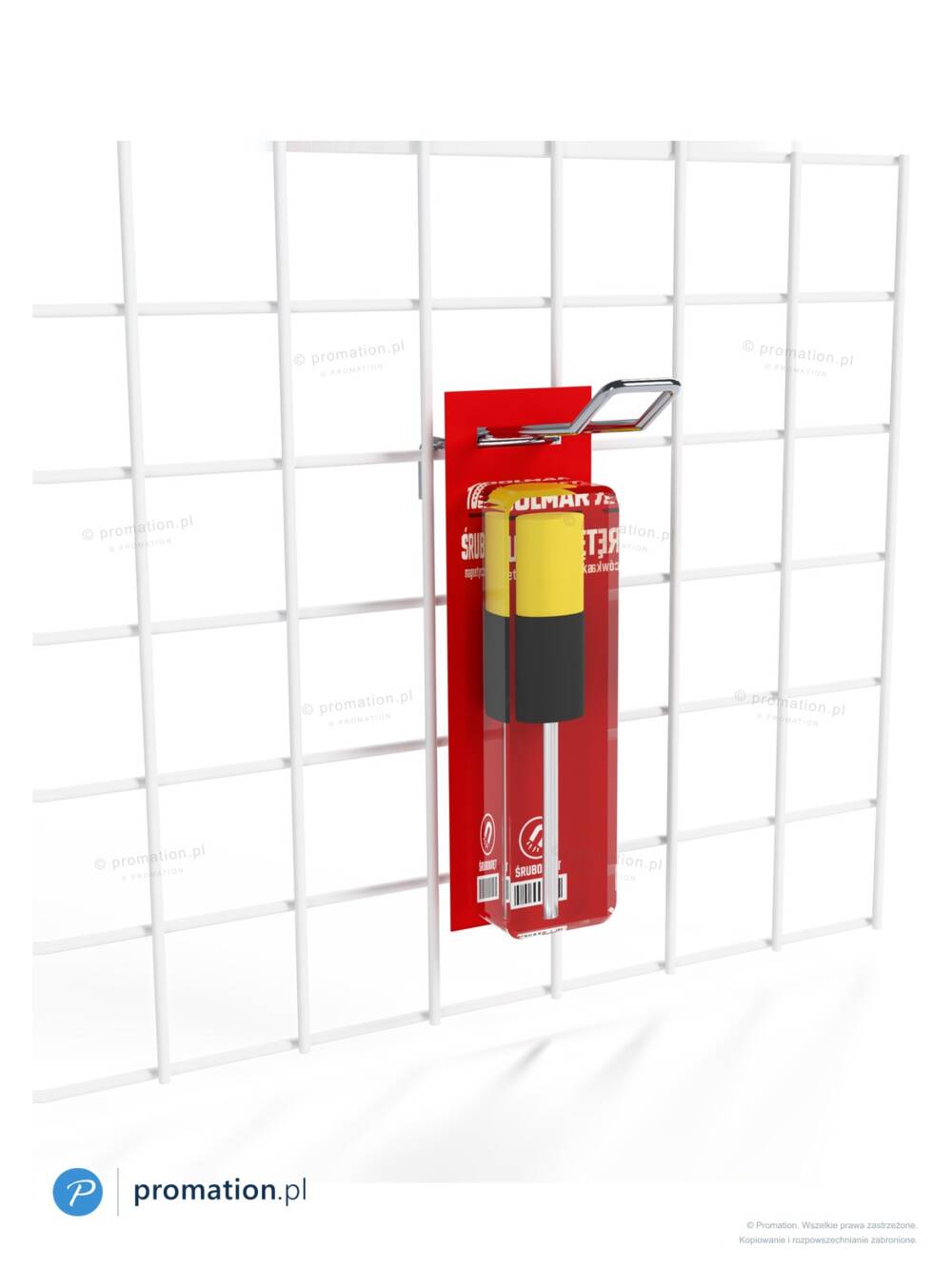 Śrubokręty w blistrach na podwójnym haku 10 cm P902-10 – jedno lub dwa opakowania na kracie w markecie budowlanym