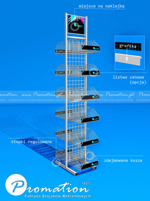 Stojak z koszami wąski (dwustronny) — zdjęcie produktu