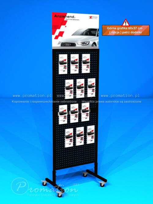 Mobilny stojak perforowany z 12 kieszeniami A6/DL — zdjęcie produktu