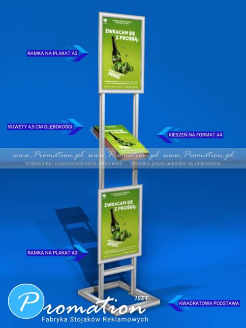 Stojak informacyjny z miejscem na katalog A4 — zdjęcie produktu