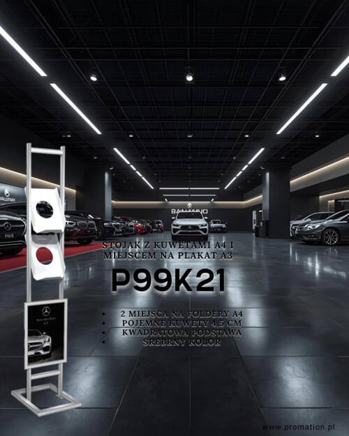 Ekspozytor na ulotki z miejscem na grafikę — zdjęcie produktu
