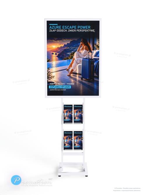 Stojak biały na plakat A1 i ulotki — zdjęcie produktu