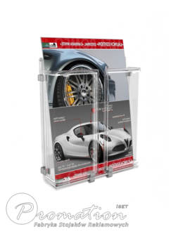 Przezroczysta ścienna kieszeń na ulotki A6 z materiałem reklamowym