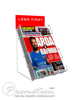 Metalowy stojak ladowy z jedną kieszenią na prasę formatu A3