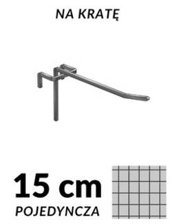 Grafika srebrnej zawieszki pojedynczej P901-15 o długości 15 cm, przeznaczonej do kraty z drutu