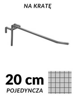 Grafika srebrnej zawieszki pojedynczej P901-20 o długości 20 cm do kraty z drutu