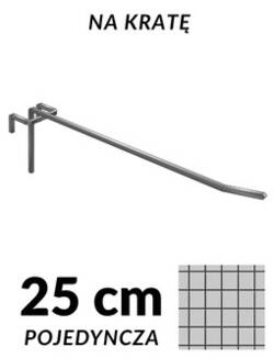 Grafika srebrnej zawieszki pojedynczej P901-25 o długości 25 cm do kraty z drutu