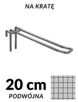 Grafika srebrnej zawieszki podwójnej P902-20 o długości 20 cm zamocowanej na kracie