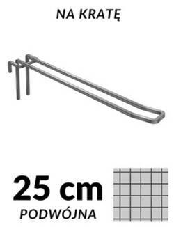 Grafika srebrnej zawieszki podwójnej P902-25 o długości 25 cm do kraty z drutu