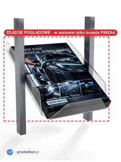 Kuweta P99ZA4 z ulotkami A4 na fragmencie stelaża P99 – zdjęcie poglądowe, stelaż nie wchodzi w skład