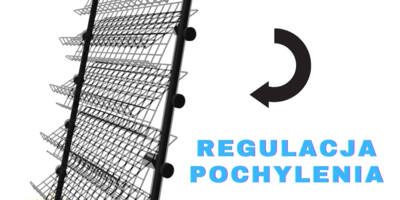 Półki z regulowanym kątem pochylenia, ustawiane od pozycji niemal pionowej aż do poziomej
